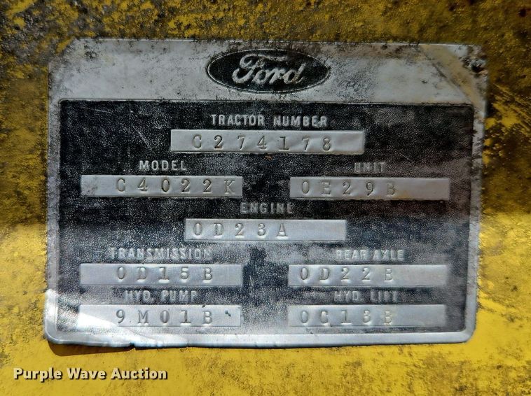 image for item EI3823 1970 Ford 3400 tractor