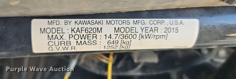 image for item EI3836 2015 Kawasaki  Mule 4010 utility vehicle