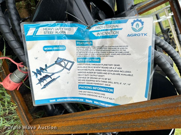 image for item EJ0622 2024 Mower King SSECAG-Y skid steer auger