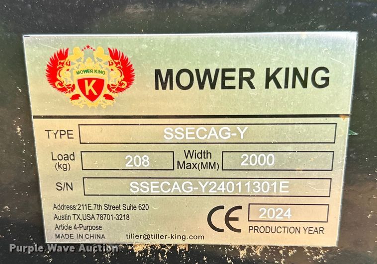 image for item EJ0622 2024 Mower King SSECAG-Y skid steer auger