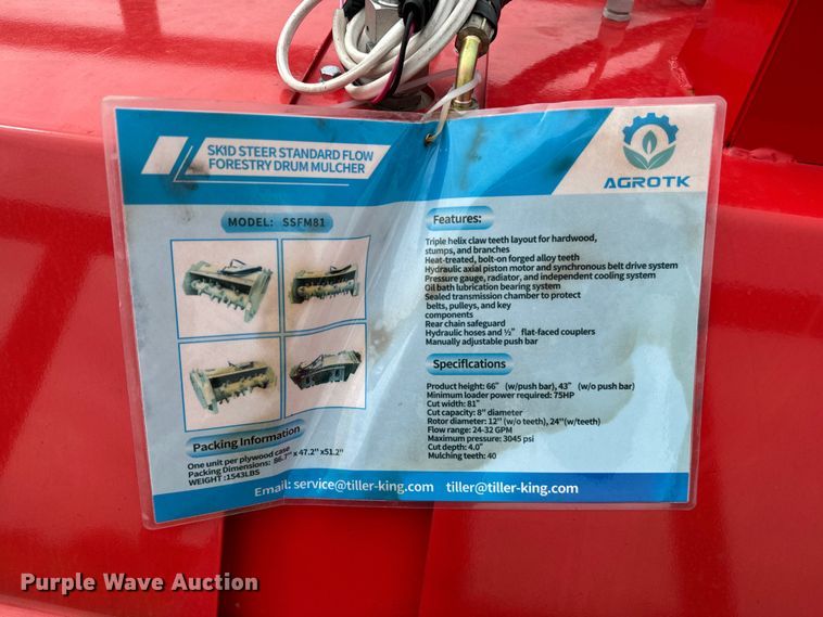 image for item EJ0627 2024 TopCat skid steer mulcher