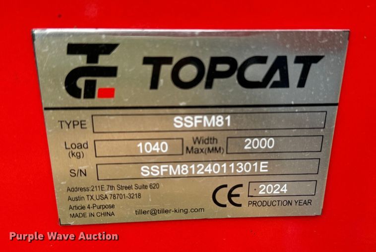 image for item EJ0627 2024 TopCat skid steer mulcher