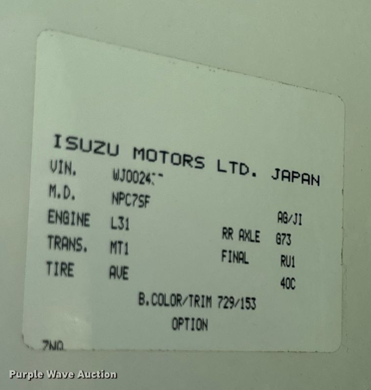 image for item EJ2694 1998 Isuzu NPR flatbed truck