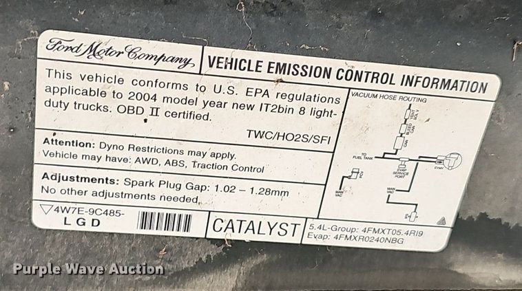 image for item EJ5388 2004 Ford F150 SuperCrew pickup truck