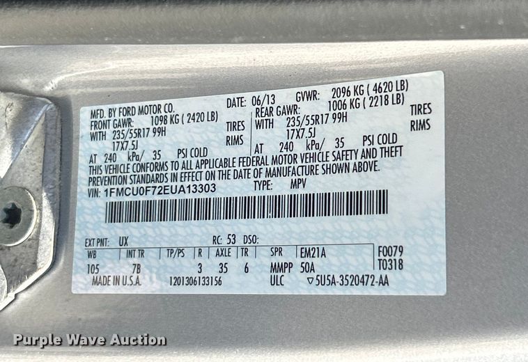 image for item EK4569 2014 Ford Escape SUV