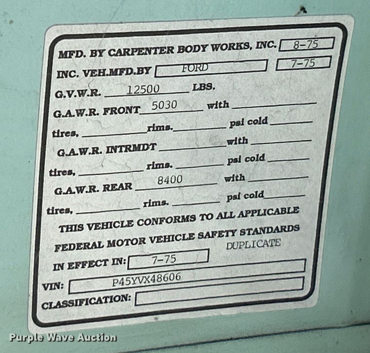 image for item EK4574 1975 Ford school bus