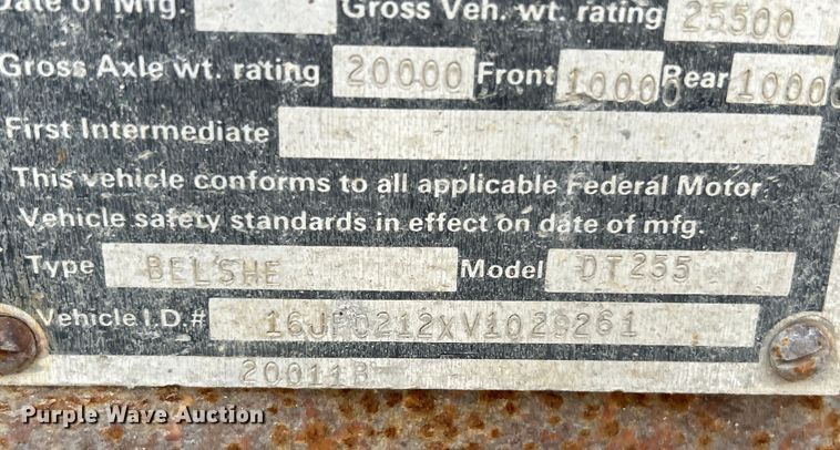 image for item EK4602 1997 Belshe DT255 equipment trailer