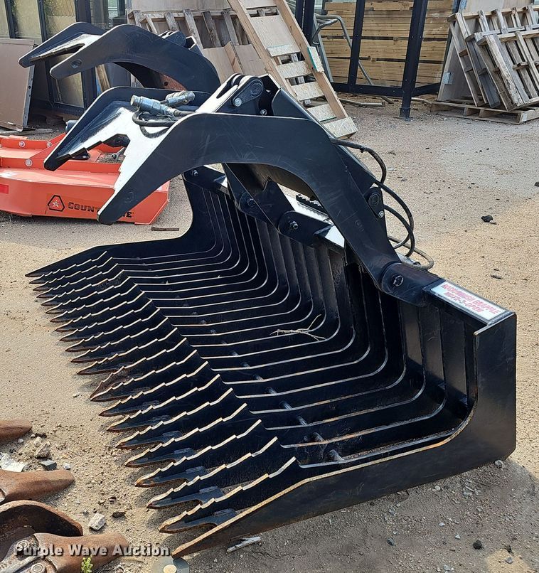 image for item IO9921 Stout HD72-3-OPEN skid steer rock grapple bucket