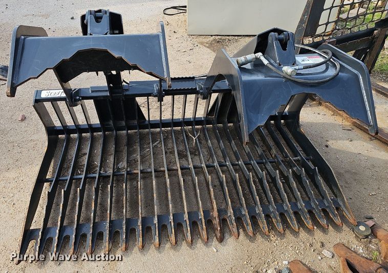 image for item IO9921 Stout HD72-3-OPEN skid steer rock grapple bucket