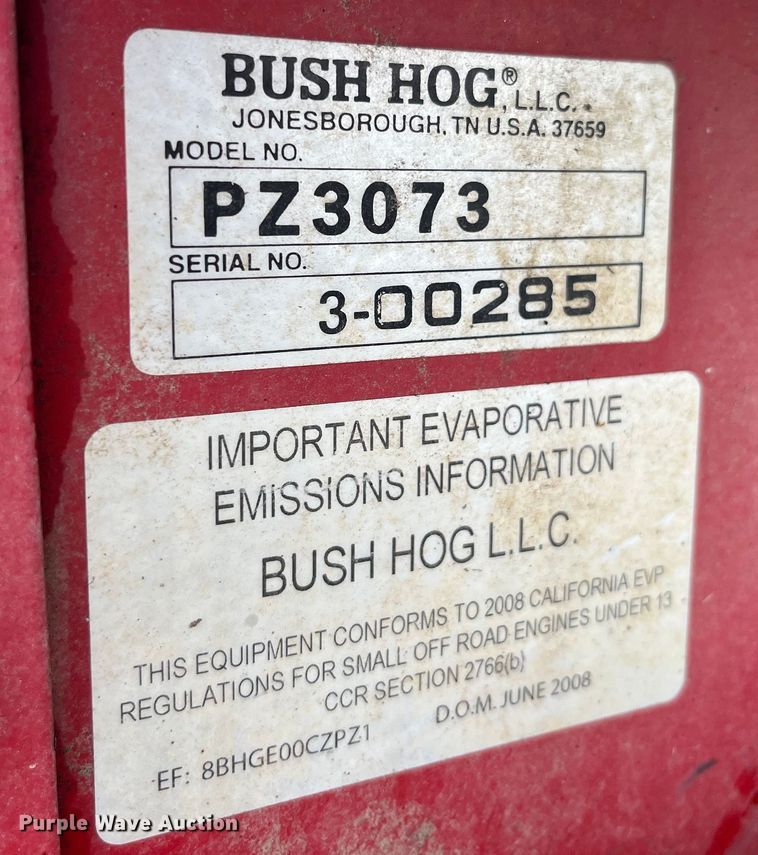 image for item LD9527 Bush Hog PZ3073 ZTR lawn mower