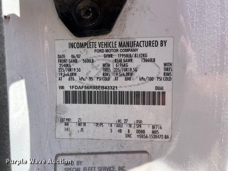 image for item LD9536 2008 Ford  F550 Super Duty XL utility / service truck