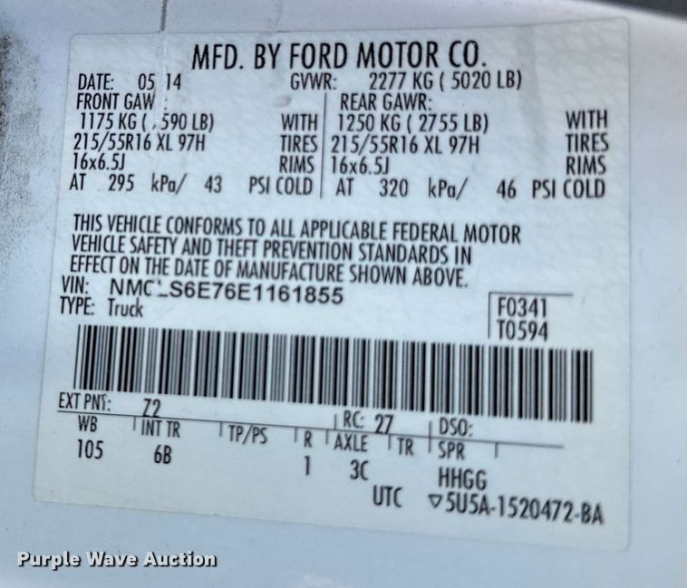 image for item LR9328 2014 Ford  Transit connect van