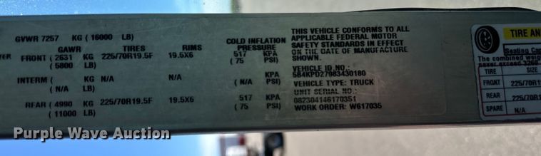 image for item LR9337 2008 Utilimaster delivery truck