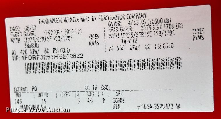 image for item ND9319 2017 Ford F350 Super Duty XL flatbed pickup truck