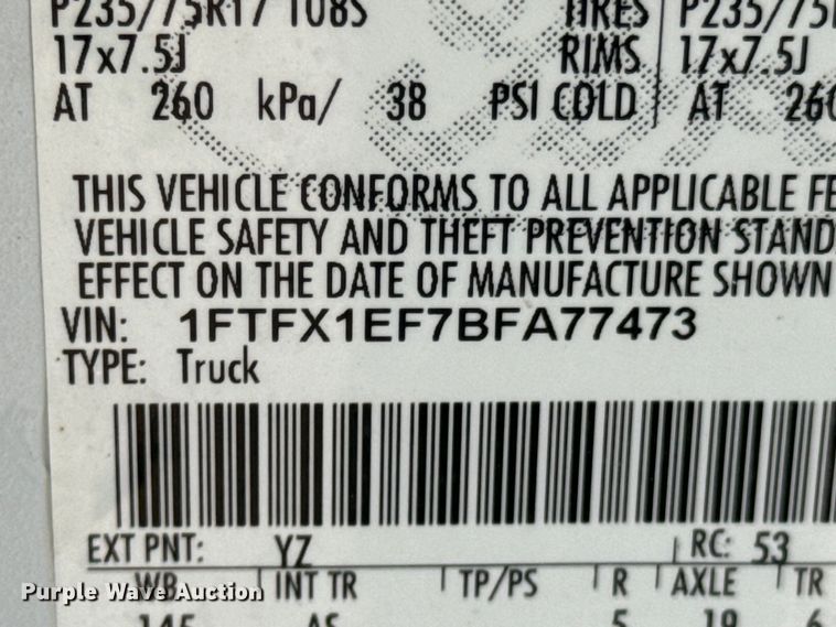 image for item ND9324 2011 Ford F150 XL SuperCab pickup truck