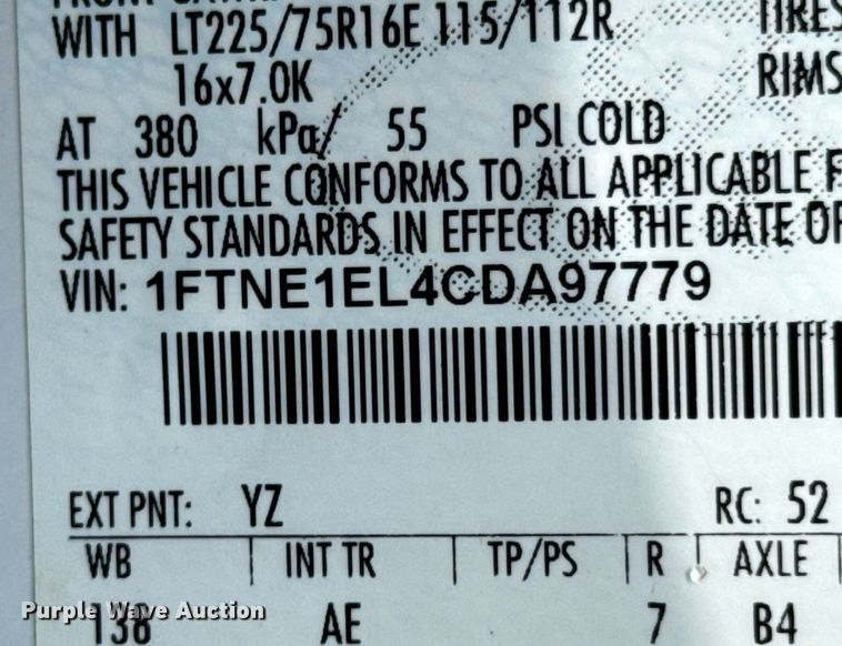 image for item ND9361 2012 Ford E150 van