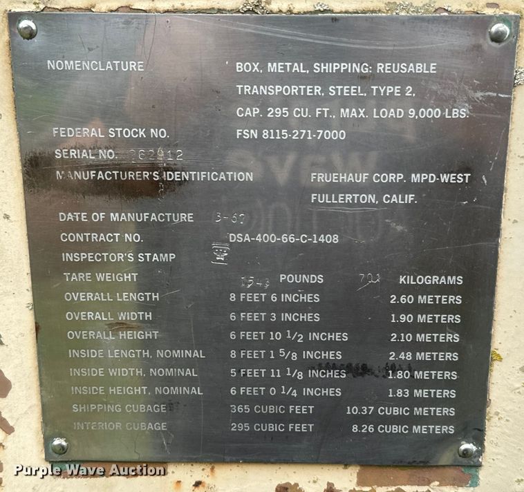 image for item ND9385 1967 shipping container