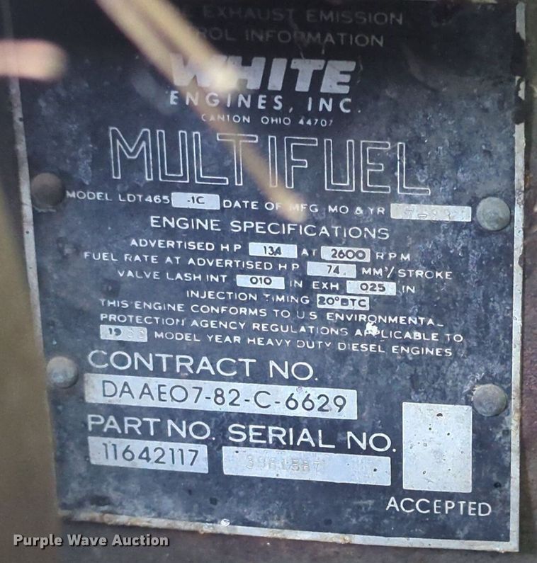 image for item NG9755 1971 AM General M35 flatbed truck