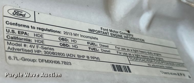 image for item NL9800 2013 Ford F550 Super Duty XL Crew Cab truck cab and chassis