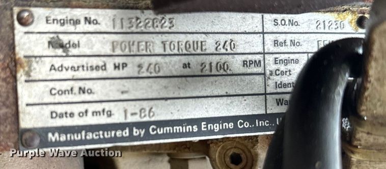 image for item NQ9555 1986 Ford L9000 pumper fire truck