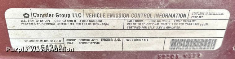 image for item NR9858 2012 Jeep Patriot SUV