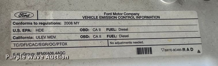 image for item NR9876 2008 Ford F350 Super Duty XL Crew Cab flatbed pickup truck