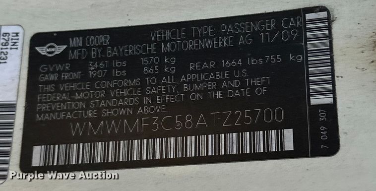 image for item NR9899 2010 Mini  Cooper 