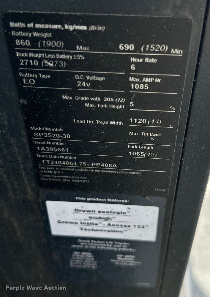 image for item NT9239 Crown  SP3520-30 order picker