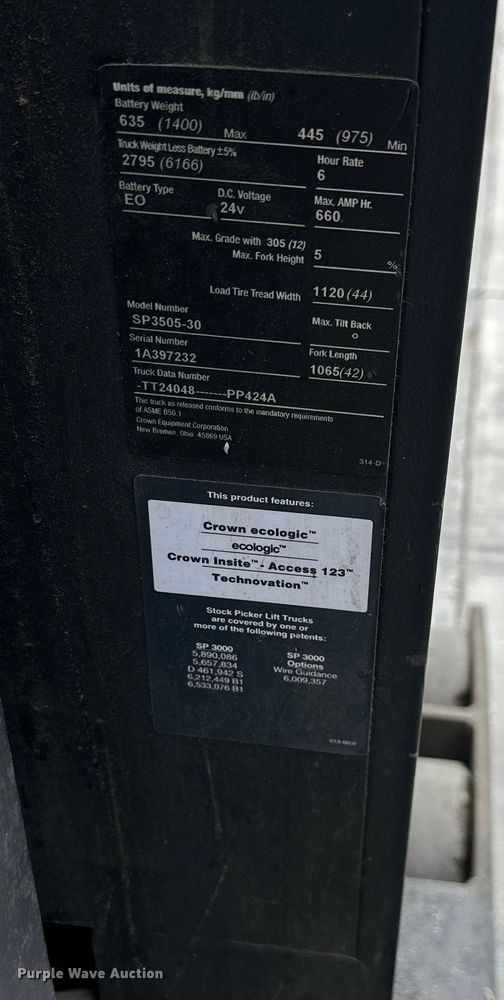 image for item NT9242 Crown  SP3505-30 order picker