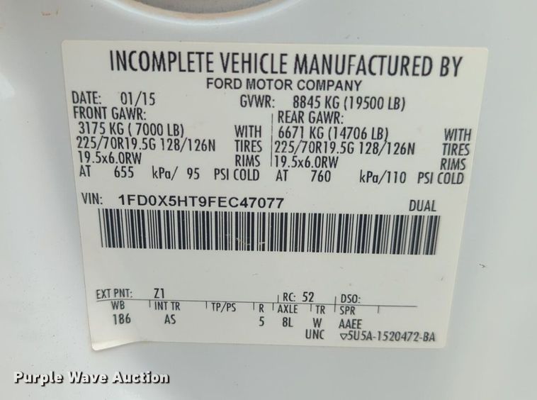 image for item NZ9733 2015 Ford F550 Super Duty SuperCab utility / service truck