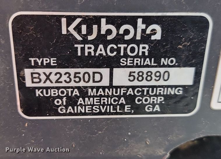 image for item NZ9856 2005 Kubota  BX2350 MFWD tractor