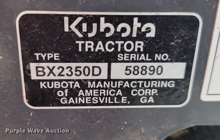 image for item NZ9856 2005 Kubota  BX2350 MFWD tractor