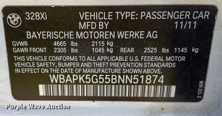 image for item OG9909 2011 BMW 328i 