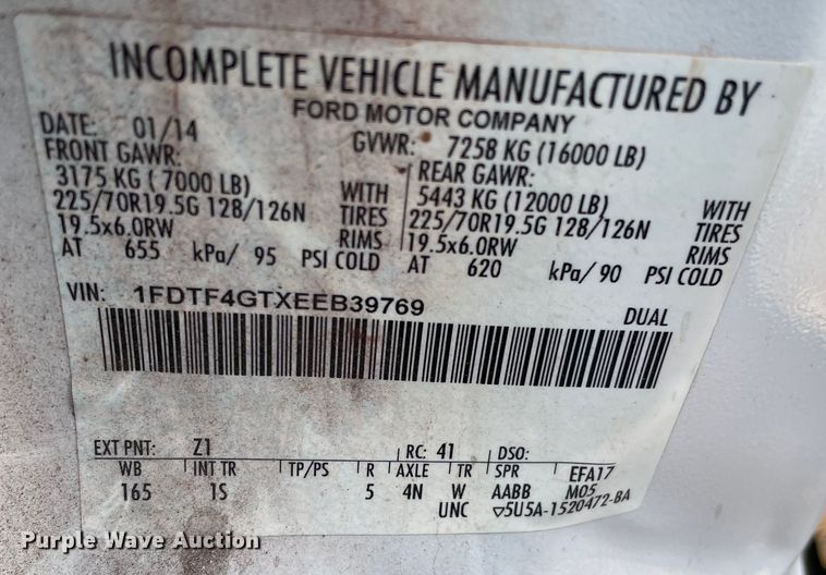 image for item OG9915 2014 Ford  F450XL Superduty  flatbed truck