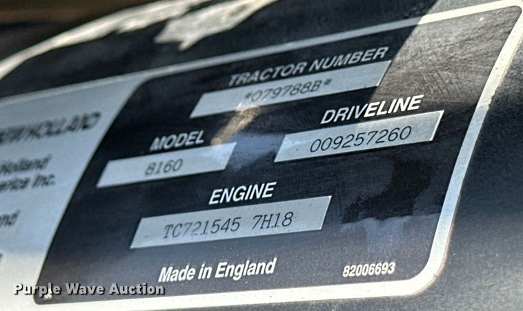 image for item OI9123 1997 Ford New Holland 8160 tractor