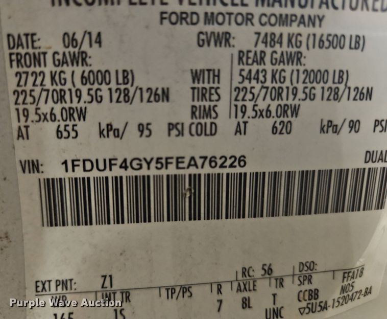 image for item OK9878 2015 Ford F450 Super Duty bucket truck