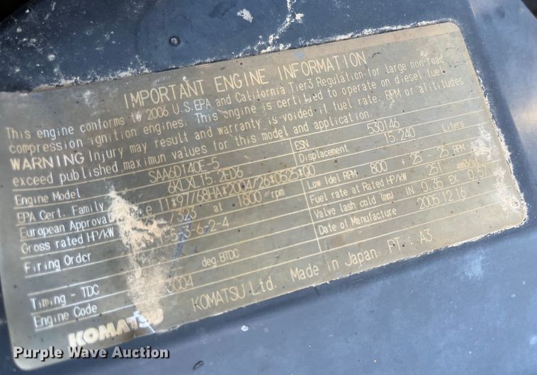 image for item DJ6239 2006 Komastu PC600LC-8 long reach excavator