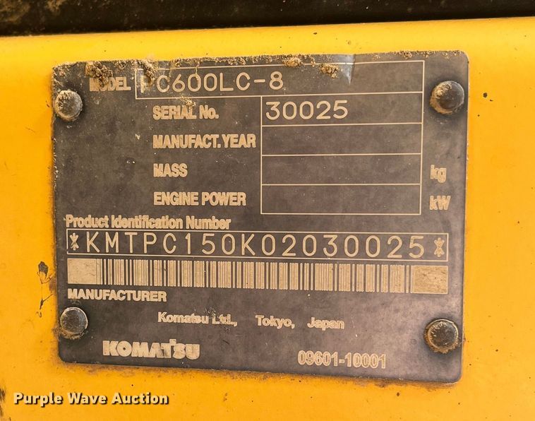 image for item DJ6239 2006 Komastu PC600LC-8 long reach excavator