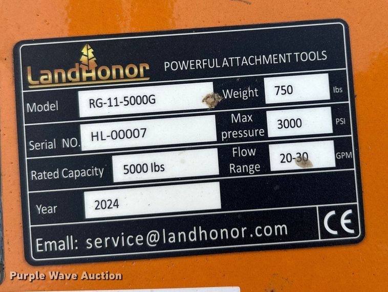 image for item DO6476 2024 LandHonor RG-11-5000G skid steer rotating grapple