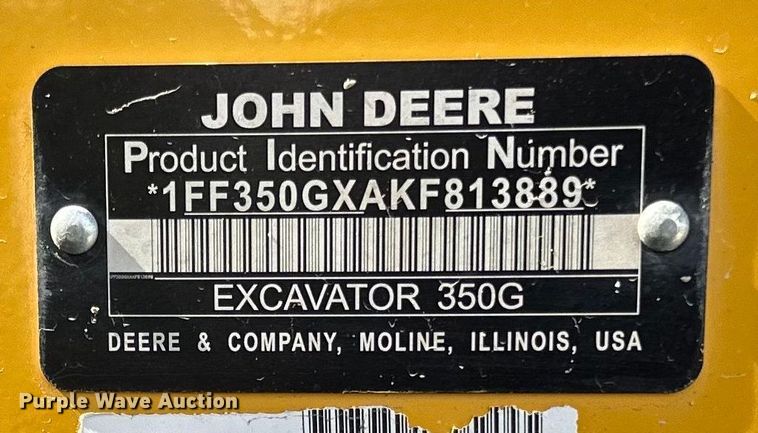 image for item DQ0815 2019 John Deere 350G LC excavator