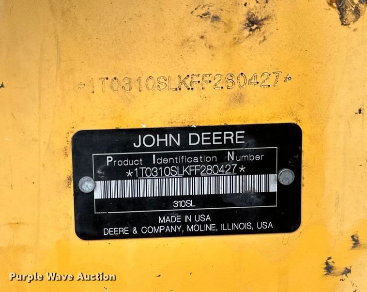 image for item DQ0824 2015 John Deere 310SL backhoe