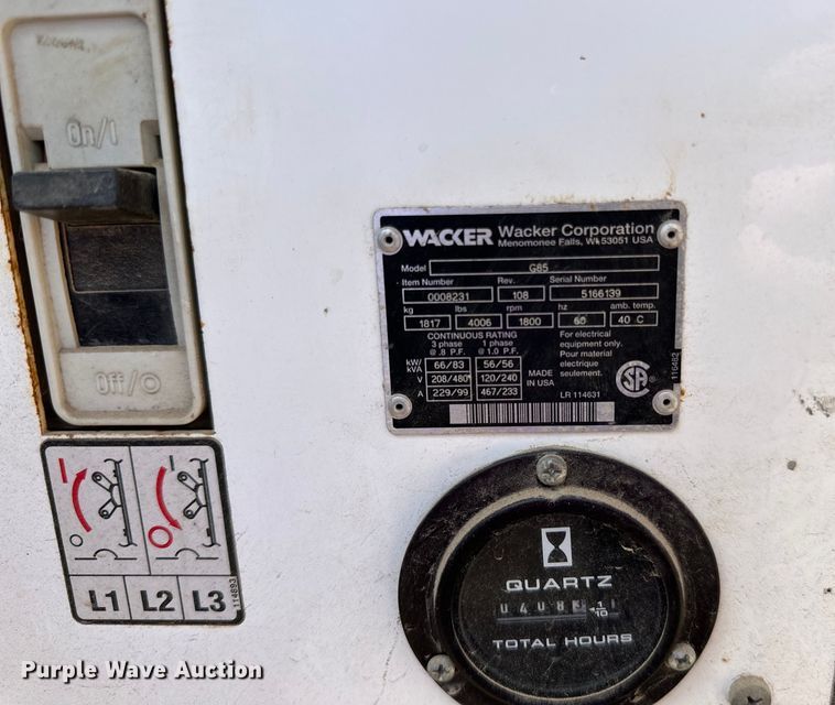 image for item DQ0833 Wacker G85 generator
