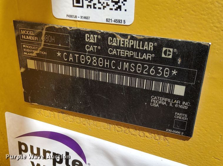 image for item DQ6085 2007 Caterpillar 980H wheel loader