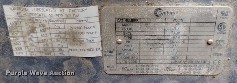 image for item DQ6089 2001 Quincy  QSF125-100 air compressor