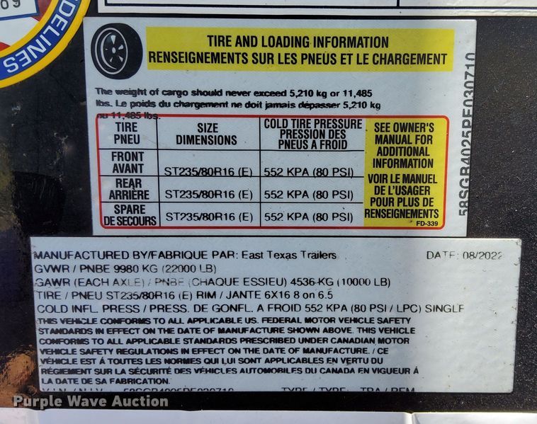 image for item DQ6102 2023 East Texas Trailers tilt deck equipment trailer