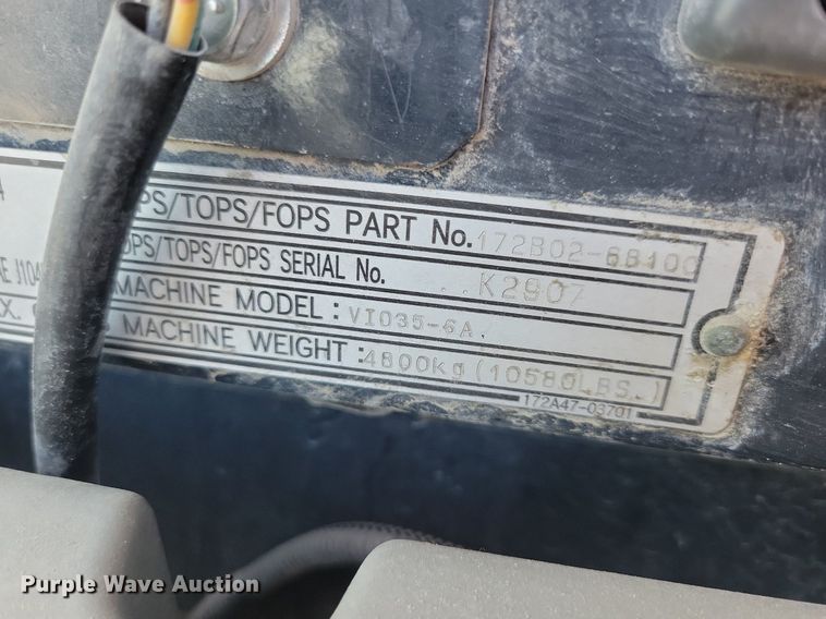 image for item DR4301 2013 Yanmar ViO35-6A mini excavator