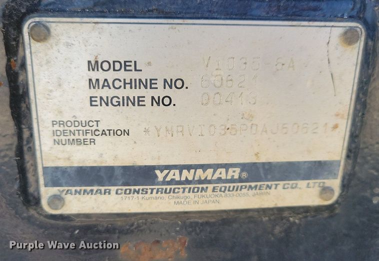 image for item DR4301 2013 Yanmar ViO35-6A mini excavator