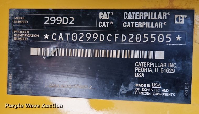 image for item DR8597 2019 Caterpillar  299D2 tracked skid steer loader