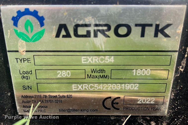 image for item DS2949 2022 Agrotk EXRC54 excavator rotary mower