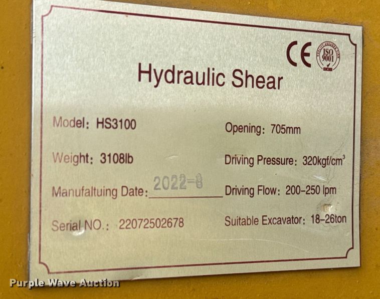 image for item DS2953 2022 hydraulic pulverizer 